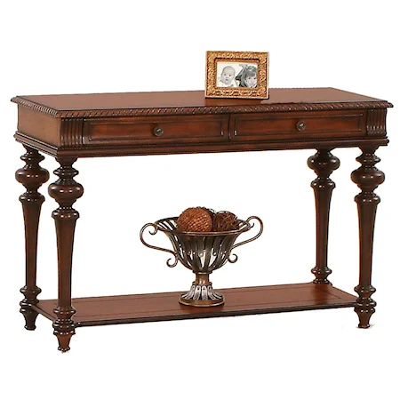 Traditional Sofa Table with Two Drawers